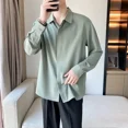 thumbnail image 3 of Camisas Para Hombre Camisa Verde Lisa De Manga Larga Para Hombre Original Con Cuello Mangas Cosas Baratas 2025 Novedad En Venta Silk Social Xxl I, 3 of 5