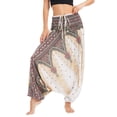 thumbnail image 3 of Previn Women's Yoga Pants Boho Bohemian High Waisted Baggy Stretch Boho Comfy Beach Dance Loose Harem Pants Casual Pants White One Size, 3 of 4