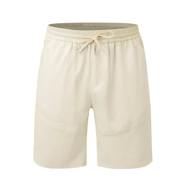 Pantalones cortos ligeros y holgados para hombre: color liso, transpirables, ocio/playa, primavera/verano