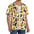 thumbnail image 4 of Honeii 's Duck In Black Suit1 for men's short-sleeved button-up collared shirt featuring a pocket, perfect for beach vacations, and travel adventures., 4 of 5
