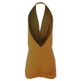 thumbnail image 3 of A2Y Women's Deep Sexy V-Neck Halter Backless Party Club Mini Dress Mustard XL, 3 of 3