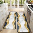 thumbnail image 4 of Kitchen Rugs Sets Of 2,Blue Marble Gold Wave Pattern Anti Fatigue Kitchen Mat Rugs Non Slip Washable,Decorative Kitchen Floor Mats for Kitchen,Sink,Laundry,17"x47"+17"x47", 4 of 5