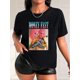 thumbnail image 1 of Graphic Print T-Shirt, Crew Neck Short Sleeve T-Shirt, Casual Sport Tops, Women's Clothing, 1 of 6