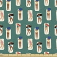 thumbnail image 1 of Summer Fabric by the Yard, Beach View Women Sunbathing and Relaxing Modern Feminist Illustration, Upholstery Fabric for Dining Chairs Home Decor Accents, Forest Green Multicolor by Ambesonne, 1 of 5