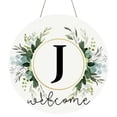 thumbnail image 1 of Clearance! Monogram Letter Welcome Sign for Front Door Rustic Green Floral Family Initial House Warming Decor Spring Summer Wooden Wreath Personalized Sign for House Front Porch 12 Inch, 1 of 9