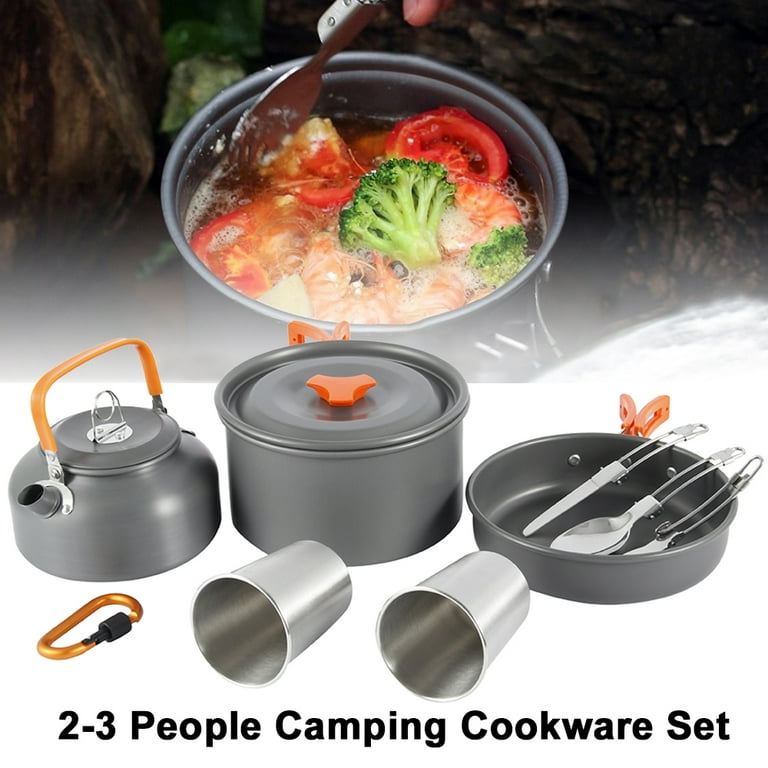 Eccomum Camping Cooking Set Camping Cookware Set 16pcs Camping Pot pan Set  Nesting Camp Cook Set Camping&Hiking Mini cookware Camping Backpacking Pans  Set 