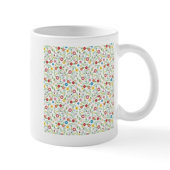 CafePress - Peanuts Snoopy Spring Pattern - 11 oz Ceramic Mug - Novelty Coffee Tea Cup