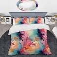 thumbnail image 2 of DESIGN ART Designart "Painterly Multicolor Damask Stroke I" Modern Bed Cover Set With 2 Shams King, 2 of 5