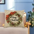 thumbnail image 6 of JilgTeok Christmas Pillow Covers Santa Claus Garland Bell Decorative Vintage Throw Pillow Covers Winter Retro Farmhouse Decoration for Home Couch(17.72*17.72in), 6 of 6