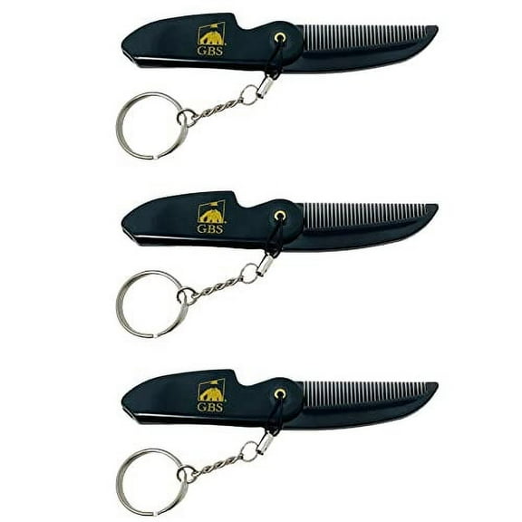 G.B.S Folding Comb with Handmade Saw Cut, Pack of 3