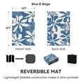 thumbnail image 5 of VUNATE Outdoor Rug Carpet 6'x9' Waterproof Reversible Patio Rug Portable Indoor Outdoor Rug Plastic Straw Rug for Beach RV Camping Garden Picnic Deck Backyard Tropical Porch Decor Blue, 5 of 8