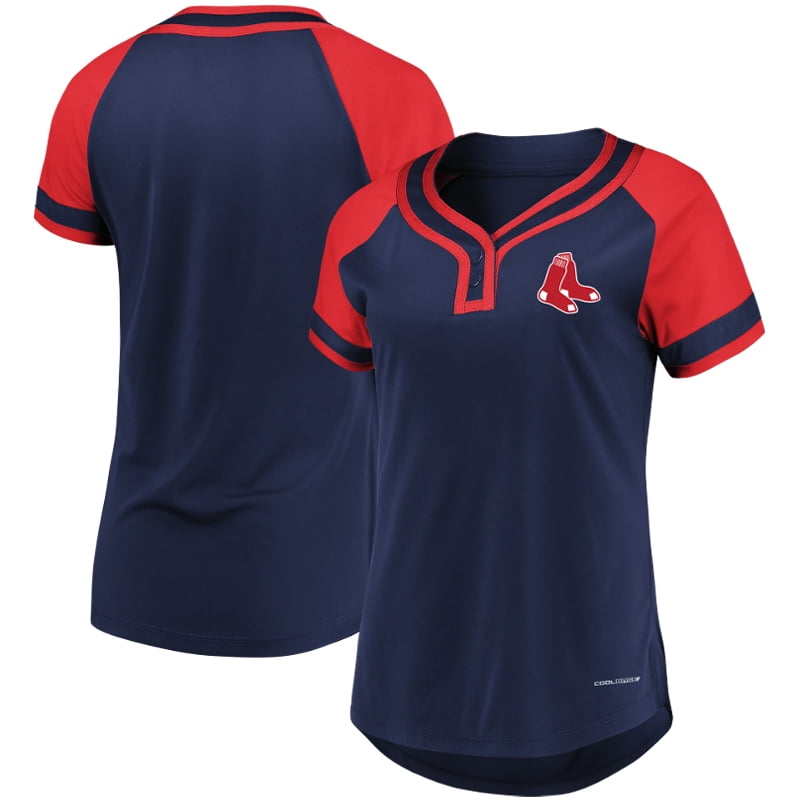Boston Red Sox Majestic Women's Plus Size League Cool Base T-Shirt Navy Red by Profile