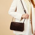 thumbnail image 2 of Genuine Leather Shoulder Bag, Women's Suede Barrel Underarm Crossbody Purse, 2 of 9