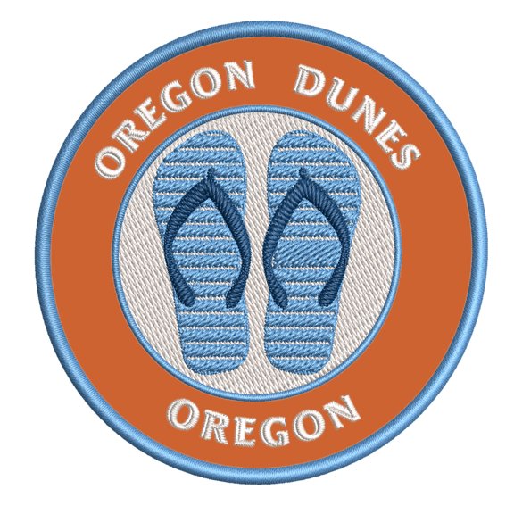 Oregon Dunes, Oregon 3.5 Inch Iron Or Sew On Embroidered Fabric Badge Patch Ocean Beach, Salt Life Iconic Series