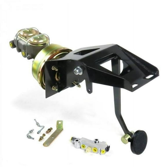 Helix Suspension Brakes & Steering  53-56 Ford Truck Firewall 9 in. Single Brake Pedal Kit Drum & Drum 3 in. Black Pad