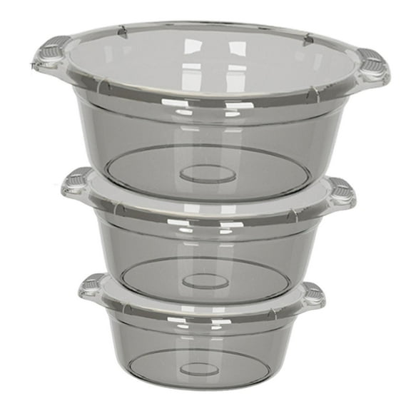 3 Set Plastic Wash Basin Bowl Dish Tub Heavy Duty Material for Family Kitchen Bathroom