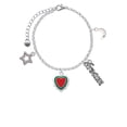 thumbnail image 2 of Delight Jewelry Red & Green Heart with White Ruffles Silvertone Dream Big Charm Bracelet, 7.5+2" Extender, 2 of 4