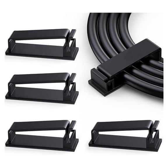 100Pcs Cable Management Self-Adhesive Clips Holder Strong Organiser for Desk/Home/Office