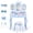 Blue, variant on BRINJOY Kids Vanity Set with 2-in-1 Wooden Makeup Table and Stool Table Set, Blue