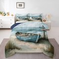 thumbnail image 1 of Erosebridal Ensembles de Couette Thème Océan Mer Format Simple, Couettes et Duvets Bateau Plage, Réversible 2 Pcs, 1 of 7