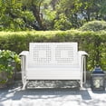 thumbnail image 3 of HonmeStock Modern Minimalism Outdoor Metal Loveseat Glider, White gloss finish, Sturdy Steel Construction - 60.5"H x 48.75"W x 28"D, 3 of 5