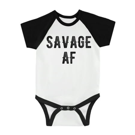 

365 Printing Savage AF Baby Baseball Bodysuit Funny Baby Shower Gift for Humor