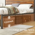 thumbnail image 5 of Queen Size Bed Frame Classic Metal High Platform Bedframes with Victorian Style Iron-Art Headboard/Footboard/Under Bed Storage, 11.2 Inch High,, 5 of 8
