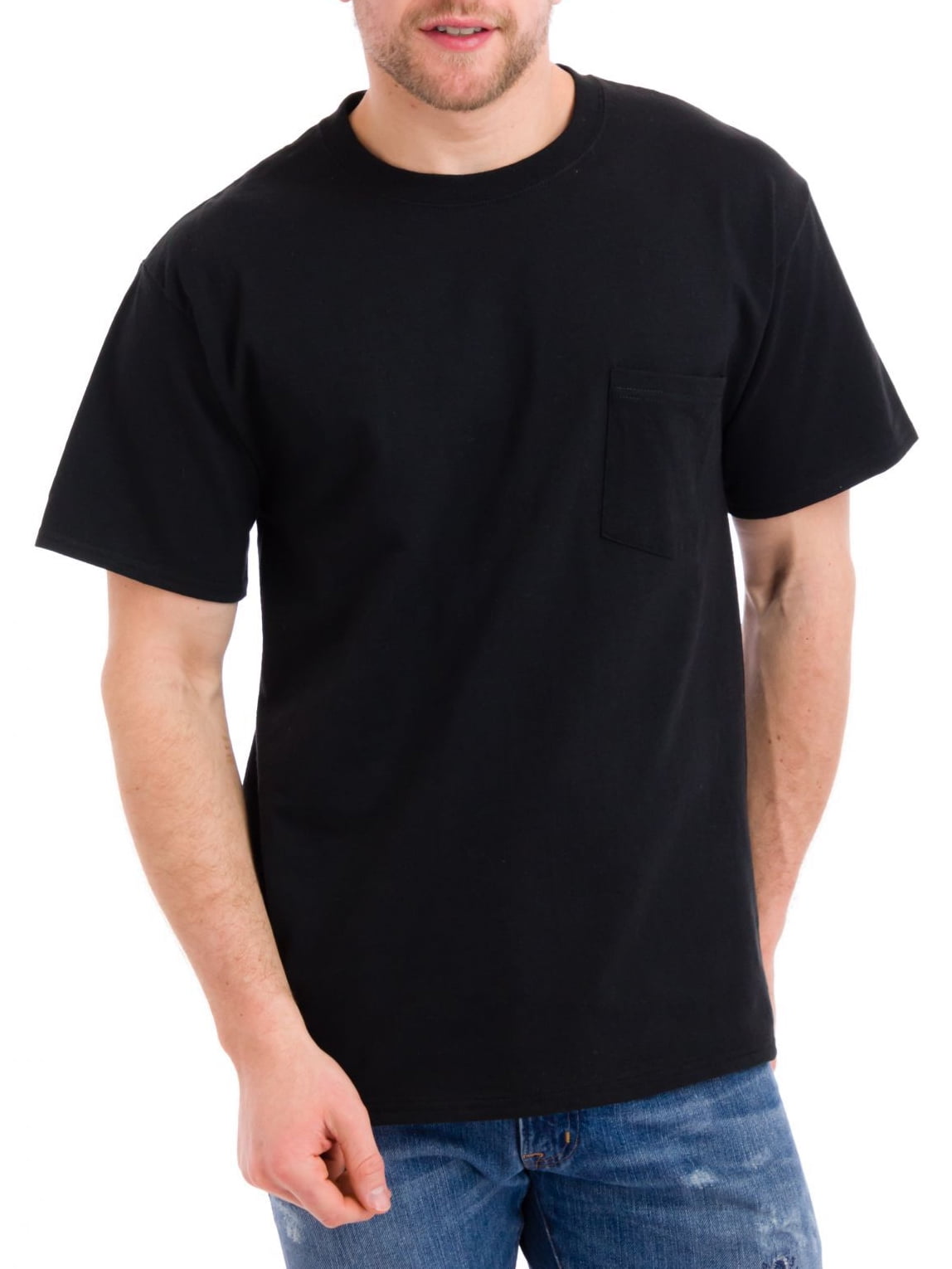Hanes - Hanes Men's Tagless Pocket T-Shirt, Black, Small - Walmart.com ...