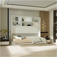 thumbnail image 3 of JERFIT White Modern Horizontal Murphy Bed with Bookshelf, Twin Size Wall Bed, Space Saving Foldable Bed for Bedroom, Guest Room, 3 of 10