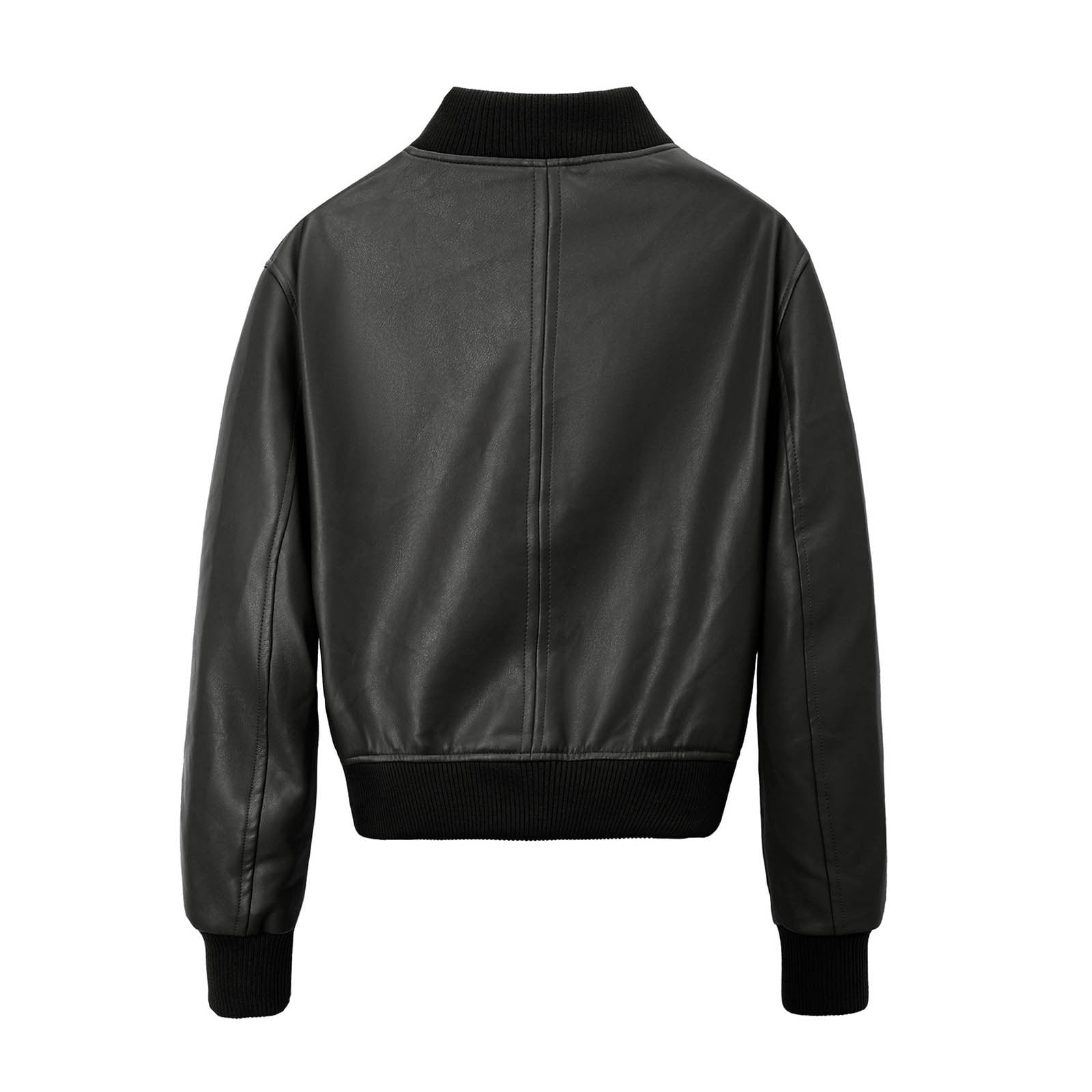 UTSJKR Women's Faux Leather Bomber Jacket 2024 Fashion