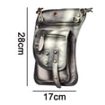 thumbnail image 2 of Mens Genuine Leather Motorcycle Tactic Fanny Belt Waist Pack Drop Leg Cross Over Bag, 2 of 5