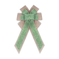 15.7" Large Burlap Christmas Bows – Pre-Tied Jute Bowknots for Christmas Tree, Wreath, Garland & Front Door, Farmhouse Holiday Decorations for Halloween, Thanksgiving & Party Crafts Ornaments