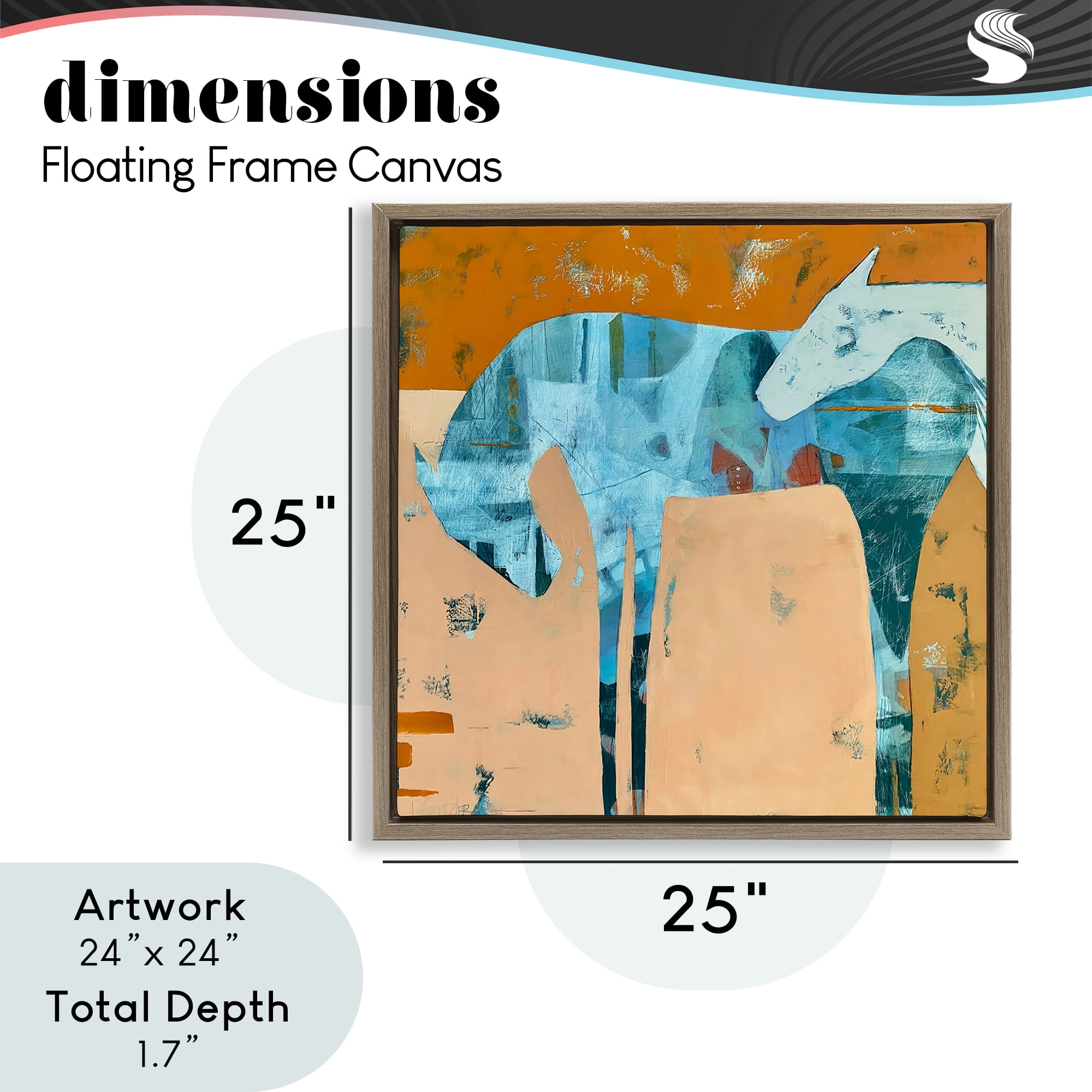 Kindred Crush Horses Brown Framed Floater Canvas Wall Art, design by Dianna Fritzler