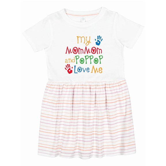 Inktastic Mommom and Poppop Love Me Girls Toddler Dress