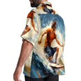 thumbnail image 3 of Surfing in Summer Men's Short Sleeve Casual Printed Button Down Beach Shirt - Summer Hawaiian Top, 3 of 6