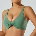 thumbnail image 4 of Xfvqtps Sports Bra for Women Deep V Neck Adjustable Spaghetti Strap Padded Fold Breathable Yoga Athletic Exercise Bras Green, 4 of 8