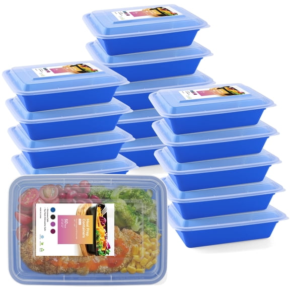 Beaquicy 38 OZ Reusable,Meal Prep Food Containers, Set of 50, Dishwasher Safe and BPA Free