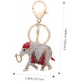 thumbnail image 4 of SURJDE 2pcs Elephant Keychain Gift Key Fob Bag Pendant Rhinestone Keyring Bag Charm Handbag Miss Animal, 4 of 7