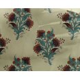 thumbnail image 4 of oneOone Georgette Viscose Fabric Leaves & Floral Block Printed Fabric 1 Yard 42 Inch Wide, 4 of 5