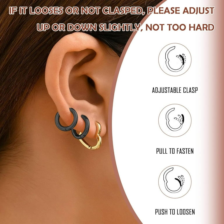 G23 Titanium Earrings, Women Hoop for Sensitive Ears, Huggie Hoop