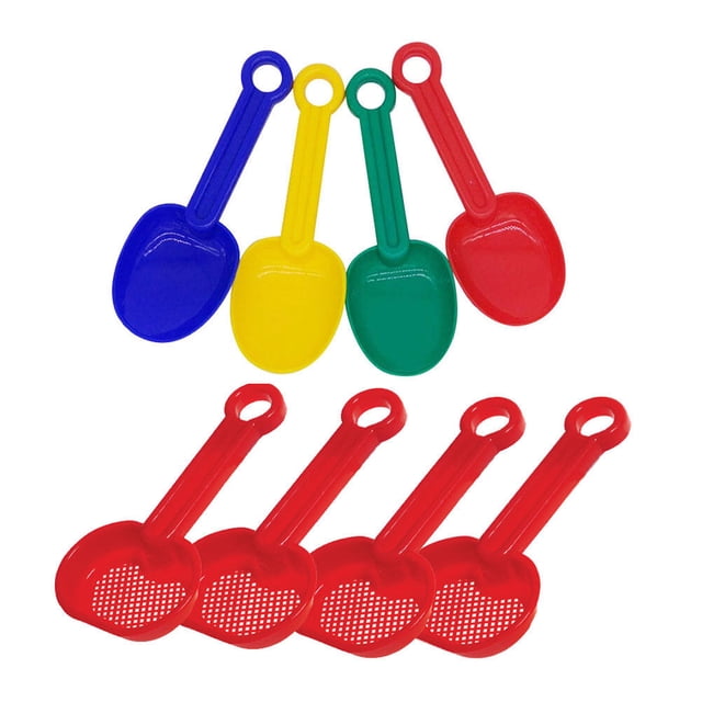 Miangastore Jouets de Plage en Plastique pour Enfants avec Pelles à Sable à Manche Court Couleurs Assorties Favorisent la Capacité Pratique 8 Pcs