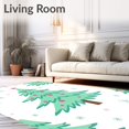 thumbnail image 2 of ODIKA 8'x10' Machine Washable Non-Slip Area Rug, Merry Wonderland Complete Washroom Package Elegant Xmas Decoration High Traffic Rug, Green, 738511, 2 of 7