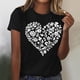 thumbnail image 1 of TaTaai Ladies' Valentine Heart Print Round Neck Short Sleeve Shirt, Valentine's Day Gift, Casual Festival Fashion Top Gift, 1 of 4