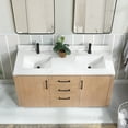 thumbnail image 4 of Vinnova San 60" Double Sink Wood Bath Vanity with Grain Stone in Brown/White, 4 of 16