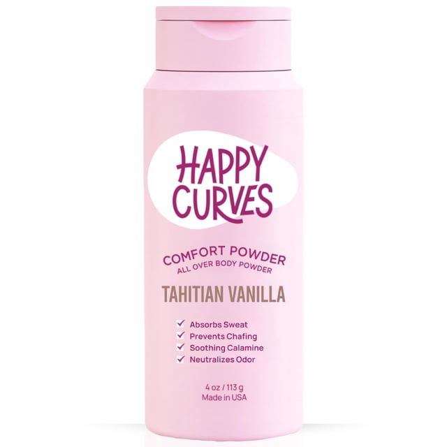 Polvo corporal HAPPY CURVES Comfort Tahití con vainilla tahitiana sin talco