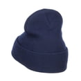 thumbnail image 3 of CT Connecticut Embroidered Long Beanie - Navy OSFM, 3 of 5
