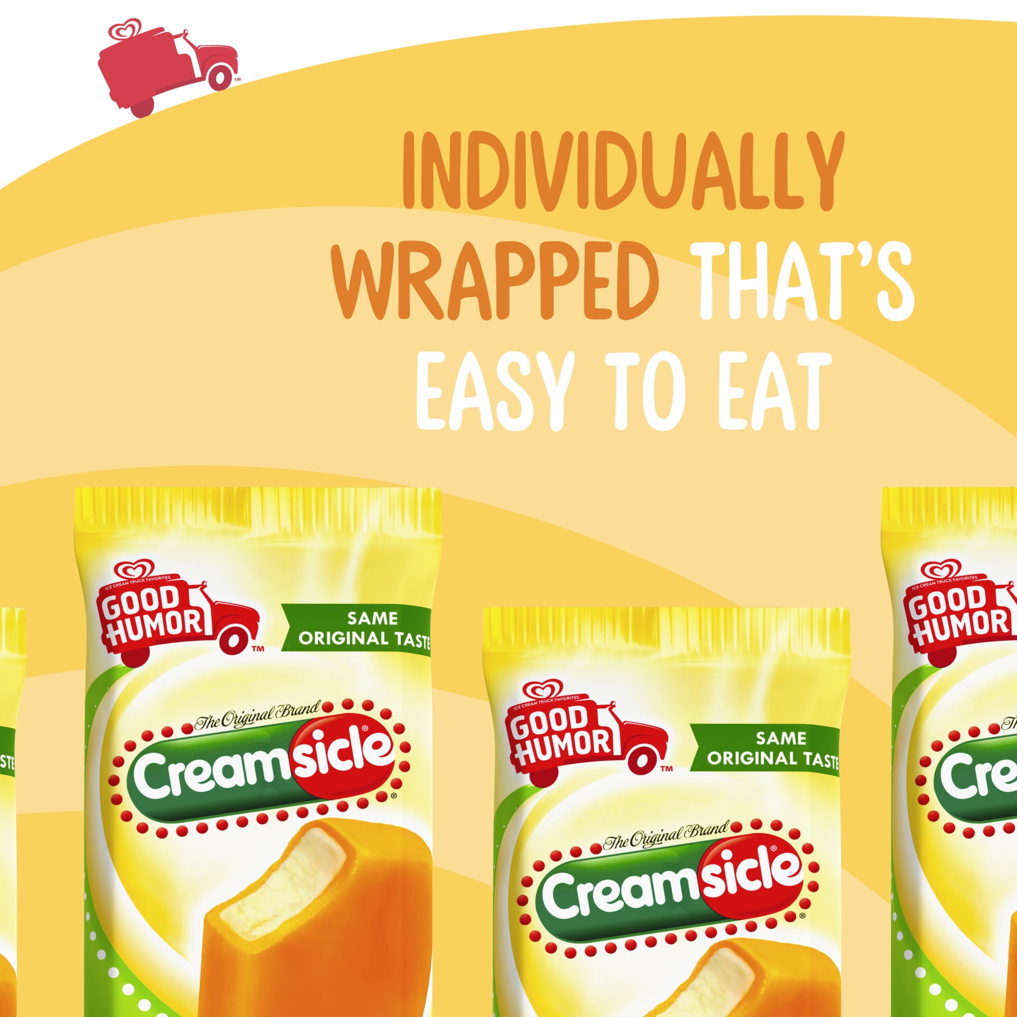 Good Humor Creamy Creamsicle Orange Ice Cream Bars Frozen Desserts, 6 Count