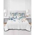thumbnail image 3 of Blue Teal Botanical Twin Size Down Alternative Comforter, Lightweight Comforter Quilt Bedding Set with Pillow Shams Weeping Fall Eucalyptus Leaves All Seasons Bed Comforter Duvet Insert 68"x86", 3 of 7