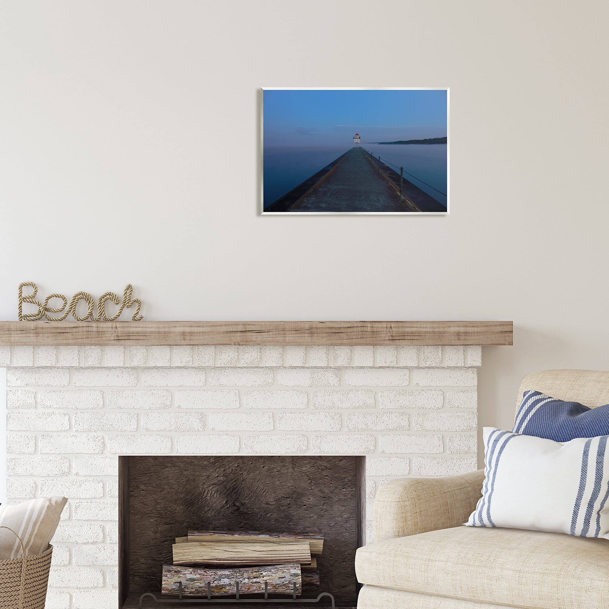 Stupell Industries Lighthouse at Night Landscape Photography Unframed Art Print Wall Art, 19 x 13