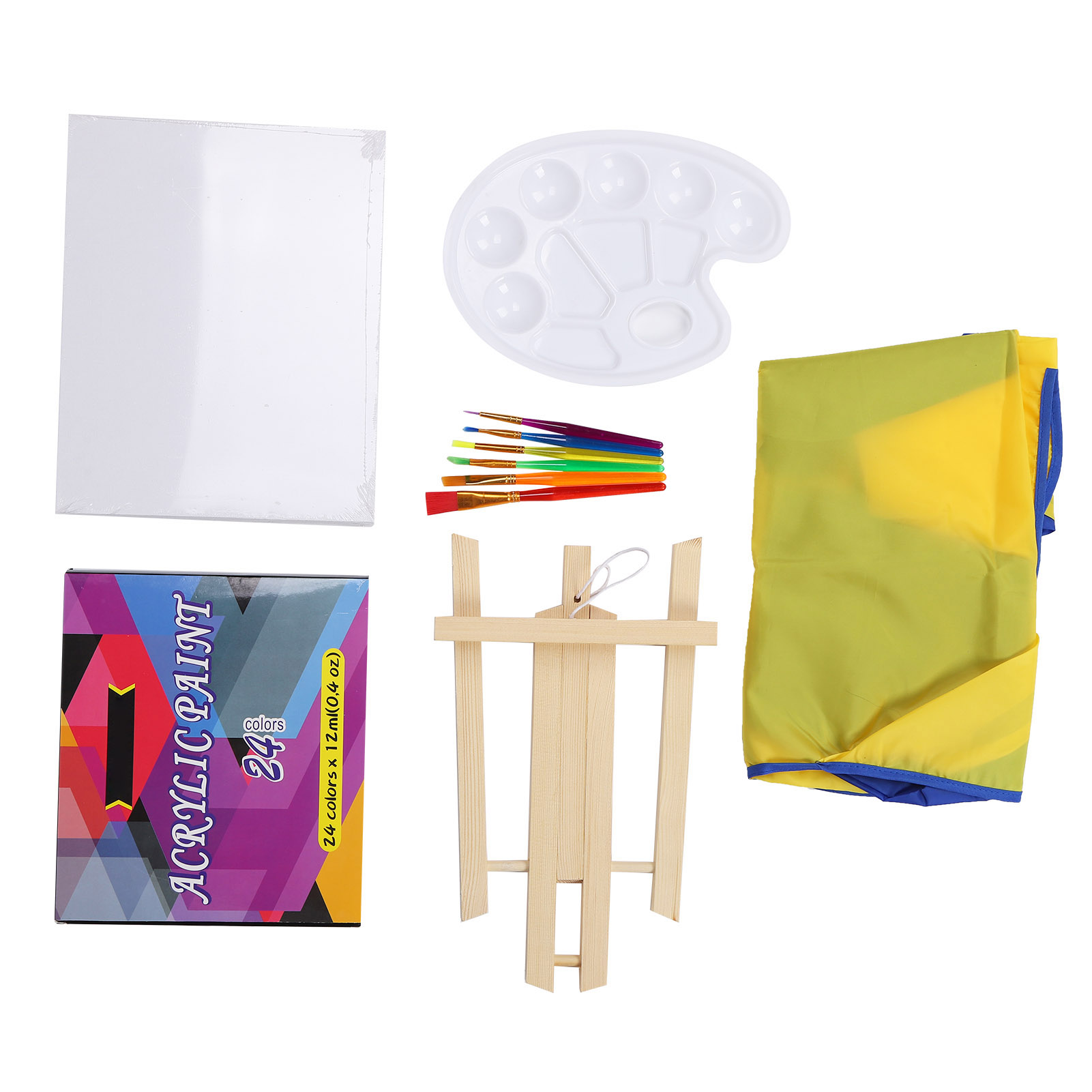 Tebru Kids Paint Set Kids Acrylic Painting Supplies Set Brushes